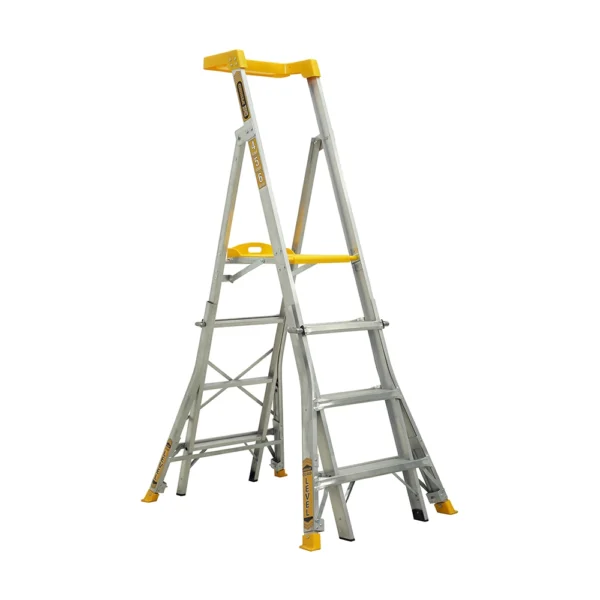Compact Adjustable Platform Ladders with Integrated Quad Leveller
