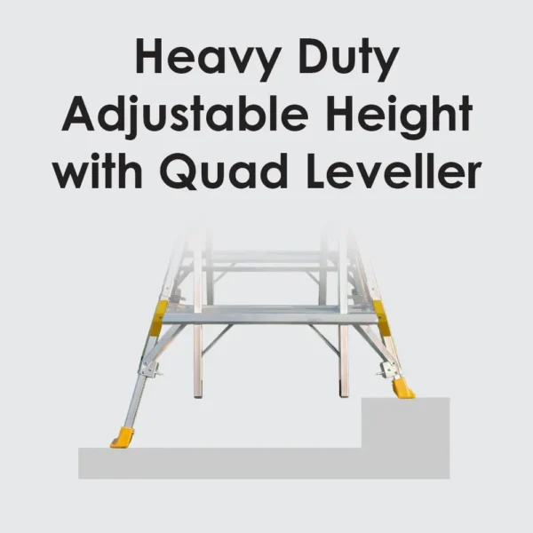 Heavy Duty Platform Ladders with Integrated Quad Leveller